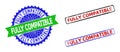 FULLY COMPATIBLE Rosette and Rectangle Bicolor Stamps with Unclean Styles Royalty Free Stock Photo