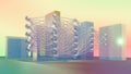 Fully connected neural network concept illustration, Elegant Modern Design, 3D rendering