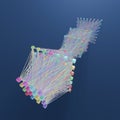 Fully Connected Neural Network Structure Illustrated in a Colorful 3D Digital Artwork, 3D rendering