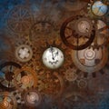 Fully Decorated Steampunk Gears Background Royalty Free Stock Photo