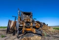 Fully destroyed burnt down tractor Royalty Free Stock Photo
