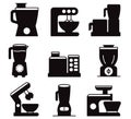 Coffee maker pot espresso icons set simple style silhouettes vector Royalty Free Stock Photo