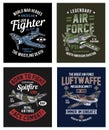 Vintage World War 2 Fighter Aircraft Graphic T-shirt Collection