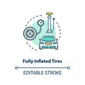 Fully inflated tire concept icon