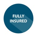 fully insured badge on white Royalty Free Stock Photo