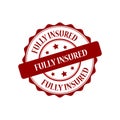 Fully insured stamp illustration Royalty Free Stock Photo