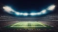 A Fully Lit Nighttime Football Arena. Generative AI Royalty Free Stock Photo