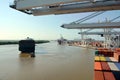 Container ship in the port of Savannah, Georgia