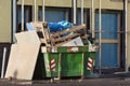 Fully loaded skip on a construction site