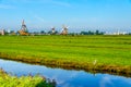 Fully operational historic Dutch Windmills Royalty Free Stock Photo