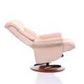 Fully reclined suede chair