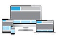 Fully responsive web design with electronic device Royalty Free Stock Photo