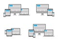 Fully responsive web design icon in different posi Royalty Free Stock Photo