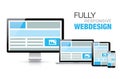 Fully responsive web design in modern realistic el Royalty Free Stock Photo