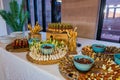 Elegant Grazing Table with Assorted Skewers, CruditÃ©s, Biltong, and Breadsticks for Catering Event Royalty Free Stock Photo