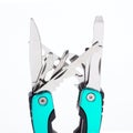 Fully unfolded multitool isolated on white background Royalty Free Stock Photo