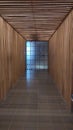 Fully wooden corridor interior office