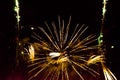 Fulminate, colorful, luminous, real  firework at night Royalty Free Stock Photo