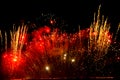 Fulminate, colorful, luminous, real  firework at night Royalty Free Stock Photo