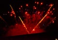 Fulminate, colorful, luminous, real  firework at night Royalty Free Stock Photo
