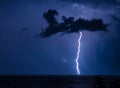lightning on the sea Royalty Free Stock Photo