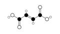 fumaric acid molecule, structural chemical formula, ball-and-stick model, isolated image food additive e297