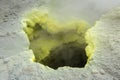 Fumarole activity in crater of Mutnovsky volcano. Royalty Free Stock Photo