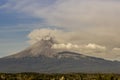 fumarole coming out of the volcano Popocatepetl crater