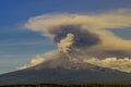 fumarole coming out of the volcano Popocatepetl crater