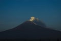 fumarole coming out of the volcano Popocatepetl crater