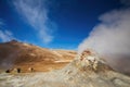 Fumarole Field in Namafjall Geothermal Area, Hverir, Iceland Royalty Free Stock Photo