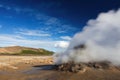 Fumarole Field in Namafjall Geothermal Area, Hverir, Iceland Royalty Free Stock Photo