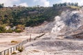 Fumarole and inside crater view of active vulcano Solfatara