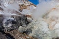 Fumaroles in the crater volcano Royalty Free Stock Photo