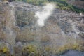Fumaroles in the Solfatara crater in the Phlegraean Fields in Italy