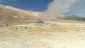 Fumerole steam volcanic landscape Hverir Iceland low aerial