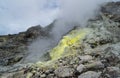 A fumerole with sulfur deposit on Mt. Sibayak, Indonesia.