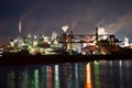 Fumes from steel mill in the harbour Royalty Free Stock Photo
