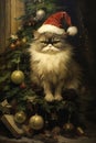 Fuming Feline Fury: A Kitty Cat\'s Outrageous Christmas Display