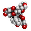 Fumonisin B1 mycotoxin molecule. Fungal toxin produced by some Fusarium molds, often present in corn and other cereals. 3D