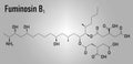 Fumonisin B1 mycotoxin molecule. Fungal toxin produced by some Fusarium molds. Skeletal formula.