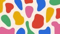 Fun abstract background with colorful hand drawn organic shapes. Childish doodle pattern with multicolored blobs
