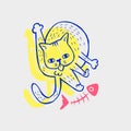 fun aesthetic cat icon Royalty Free Stock Photo
