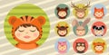 Fun animal costumes, avatars set