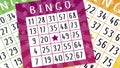 Fun background with pink, green and orange bingo tickets