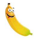 Fun banana cartoon character. Vector illustration, isolated, clip-art on a white background Royalty Free Stock Photo