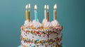 The Fun Birthday Cake.AI generated image Royalty Free Stock Photo