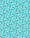 Fun bright summer-inspired floral pattern Cute Ditsy wildflowers fabric print