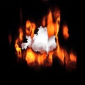 Hot Flames Burning Hole Paper