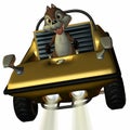 Fun Car with Toon Squirrel Royalty Free Stock Photo